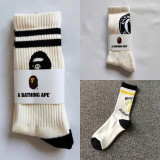 BAPE/A/Bathing Ape Unisex Casual Cotton Breathe Socks Towel bottom Medium High Basketball Sports Socks