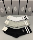 Dior New Fashion Casual Cotton Embroidery Logo Socks 3 Pairs/Box