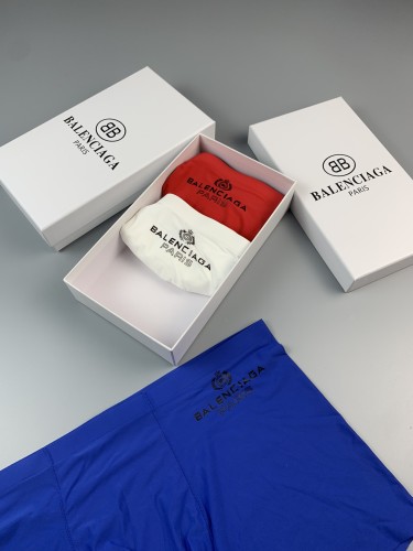 Balenciaga Classic Fashion New Logo Ice Men's Breathable Underwear 3 Pieces/Box