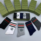 Gucci Fashion New Cotton Breathe Medium Cylinder Socks 5 Pairs/Box