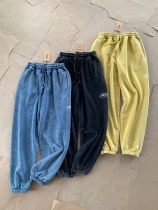 Stussy Classic Wash Cotton Sports Pants Unisex Casual Running Pants