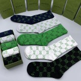Gucci Fashion New Cotton Breathe G Print Socks 5 Pairs/Box