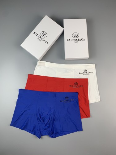 Balenciaga Classic Fashion New Logo Ice Men's Breathable Underwear 3 Pieces/Box