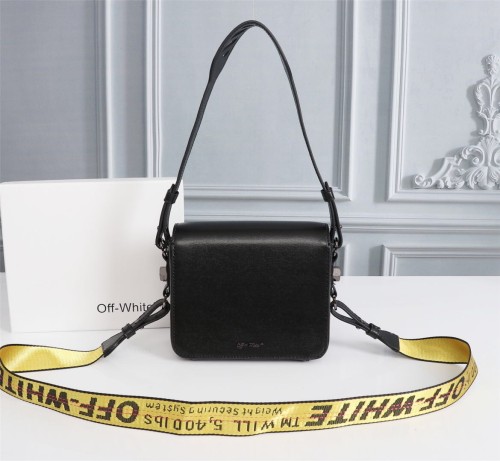 Off-White New Fashion Letter Clip Hangbag Shoulder Crossbody Black Bag Sizes:18x16x9cm