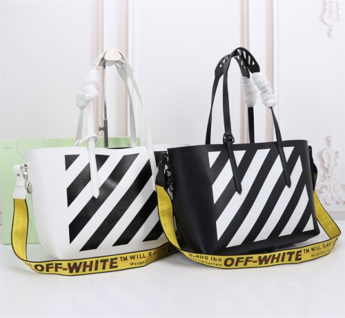 Off-White New Stripes Print Large Handbag Shoulder Crossbody Bag Sizes:34x26x14cm