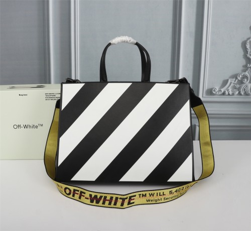 Off-White New Black Stripes Print Large Handbag Shoulder Crossbody Bag Sizes:34x25x15cm