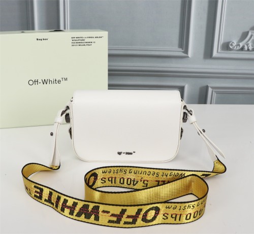 Off-White New Fashion Letter Clip Bag Shoulder Crossbody White Bag Sizes:18x12x5cm