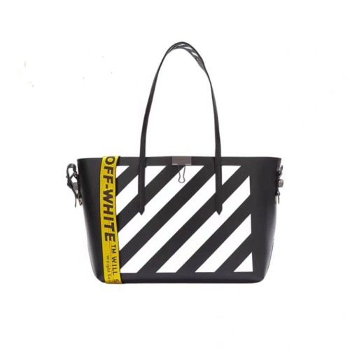 Off-White New Stripes Print Large Handbag Shoulder Crossbody Bag Sizes:34x26x14cm