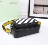 Off-White New Stripes Print Fashion Breast Bag Black Wallet Bag Sizes:23x16x10cm