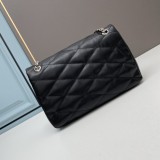 Yves Saint Laurent New Fashion Rhombus Print Crossbody Black Bag Sizes:30x21CM