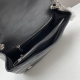 Yves Saint Laurent New Fashion Rhombus Print Crossbody Black Bag Sizes:30x21CM