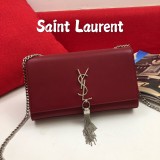 Yves Saint Laurent New Fashion Silver Metal Clasp s08856 Crossbody Red Bag Sizes:24x15x5CM