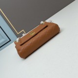 Yves Saint Laurent New Fashion Rhombus Print Brown Crossbody Bag Sizes:13x19CM