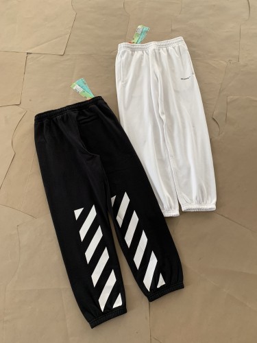 Off White Zebra Thread Pants Trousers Unisex Fleece Casual Sweatpants