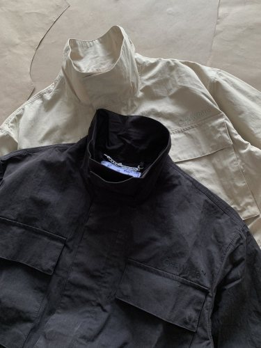 Off White Outdoor Functional Jacket Coat Unisex Cotton Arrows Stripe Print Jacket