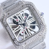 Cartier New Fashion Santos Series Full Of Diamond Quartz Watch