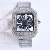Cartier New Fashion Santos Series Full Of Diamond Quartz Watch
