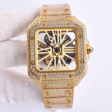 Cartier New Fashion Santos Series Full Of Diamond Quartz Watch