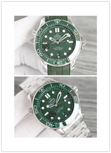 OMEGA Men 's New Fashion VS5 Green Seahorses Mechanical Watch