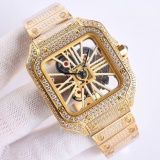 Cartier New Fashion Santos Series Full Of Diamond Quartz Watch