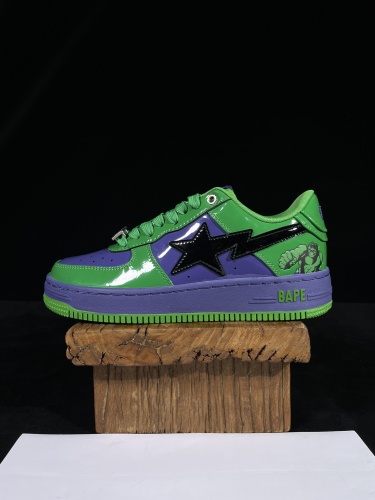 Marvel x BAPE/A/Bathing Ape Bape STA Classic Unisex Low-Top Fashion Sneakers Shoes The Incredible Hulk