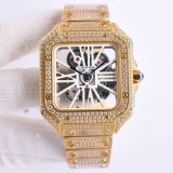 Cartier New Fashion Santos Series Full Of Diamond Quartz Watch