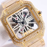 Cartier New Fashion Santos Series Full Of Diamond Quartz Watch