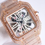Cartier New Fashion Santos Series Full Of Diamond Quartz Watch