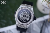 HUBLOT Men Spirit Of Big Bang Series Tattoo Full Diamonds Wrist Automatic Mechanical Watch