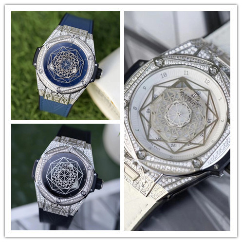 HUBLOT Men Spirit Of Big Bang Series Tattoo Full Diamonds Wrist Automatic Mechanical Watch