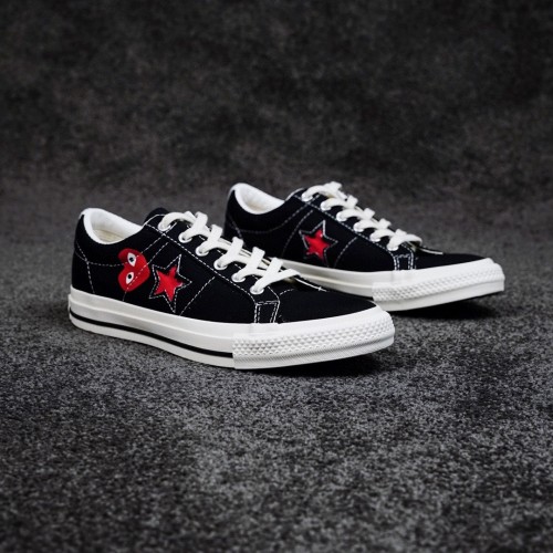 Converse X Comme DesGarcons PLAY ONE STAR Unisex Casual Canvas Shoes Fashion Sneakers Shoes