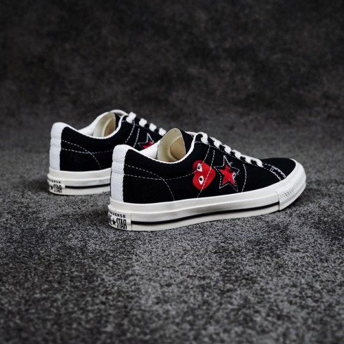 Converse X Comme DesGarcons PLAY ONE STAR Unisex Casual Canvas Shoes Fashion Sneakers Shoes