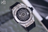HUBLOT Men Spirit Of Big Bang Series Tattoo Full Diamonds Wrist Automatic Mechanical Watch