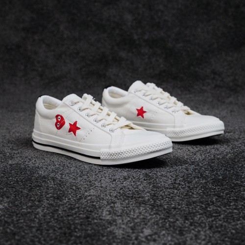 Converse X Comme DesGarcons PLAY ONE STAR Unisex Casual Canvas Shoes Fashion Sneakers Shoes