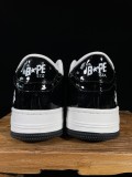BAPE/A/Bathing Ape Bape STA Classic Unisex Low-Top Fashion Sneakers Shoes Distorted Black White