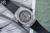 HUBLOT Men Spirit Of Big Bang Series Tattoo Full Diamonds Wrist Automatic Mechanical Watch