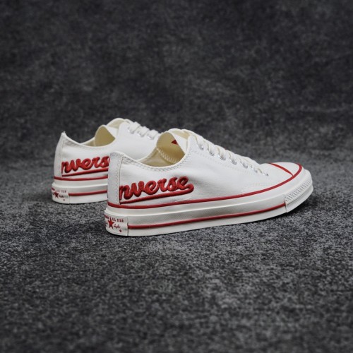 Converse Unisex Casual Electroembroidery Letter Canvas Shoes Low Retro Contrast Fashion Sneakers