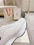 Alexander McQueen Thick Soled White Black Shoes Unisex Casual Leather Shoes