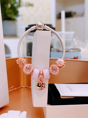 Pandora New Fashion Rhinestone Gold Flowers Bracelet Size 16 17 18 19 20 21 cm