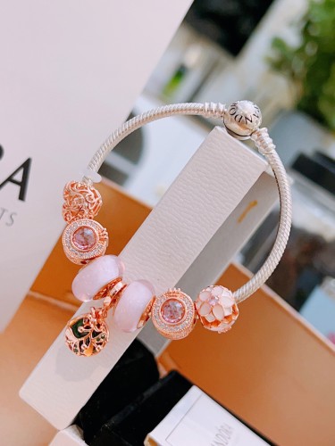 Pandora New Fashion Rhinestone Gold Flowers Bracelet Size 16 17 18 19 20 21 cm