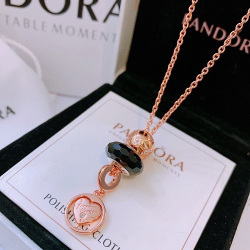 Pandora Classic Fashion New Gold Long Pendants Diamonds Logo Necklace