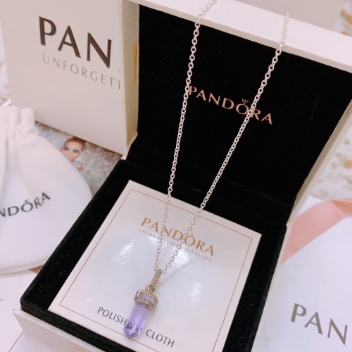 Pandora Classic Fashion New Purple Locket Logo Necklace