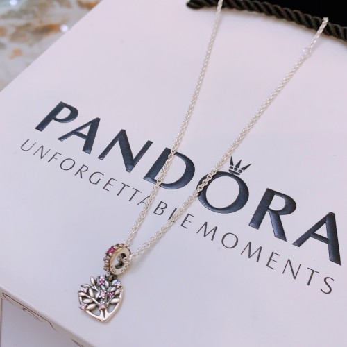 Pandora Classic Fashion New Flowers Diamond Logo Necklace
