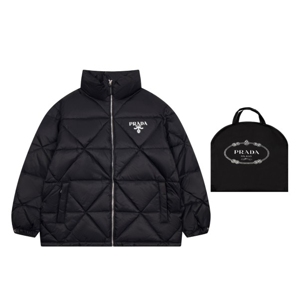 Prada Unisex Fashion Down Jacket Warm Light Cold Resistant Down Jacket Coats