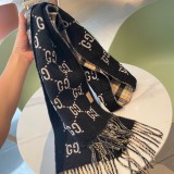 Gucci Fashion Unisex New Style Tassels Jacquard Double Sided Scarf Size: 34cmx194cm