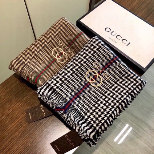 Gucci New Style Houndstooth Little Bee Jacquard Double Sided Scarf Size: 90*200cm