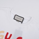 Gucci Unisex Classic Fashion Jump Letter Print Short Sleeve Casual Square Panel Bunny Cotton T-Shirt