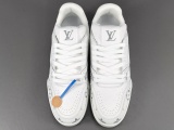 Louis Vuitton Trainer Unisex Grainy Cowhide Low Board Shoes Fashion Sneakers Shoes