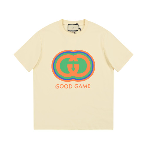 Gucci Unisex Classic Fashion logo Print Short Sleeve Casual Cotton T-Shirt