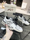 Dolce & Gabbana Graffiti Casual Sneakers Men's Leather Skateboard Shoes